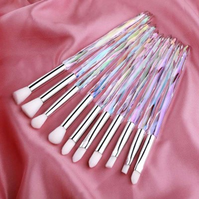 10pcs tapered makeup individual firm soft fluffy custom logo synthetic crystal eyeshadow brush