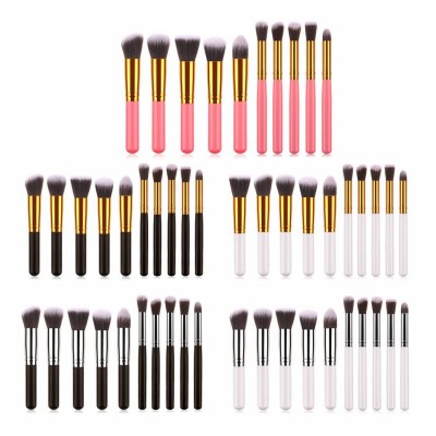 Buy Again pink series custom logo 10 pcs kabuki white black and pink makeup brushes