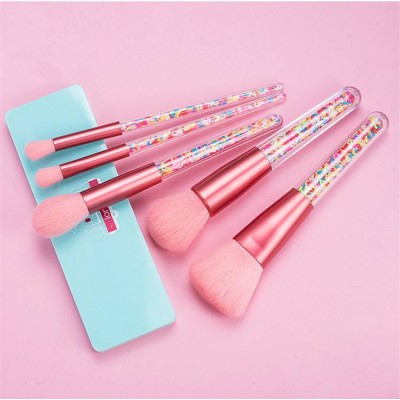 Buy Again Hot Selling Professional Custom Private Label 5 Pcs Candy Filled Cane Cosmetic Brushes