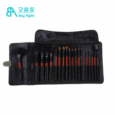 Buy Again top sale professional 19 pcs  luxury vegan private label make up brushes natural hair with horse hair