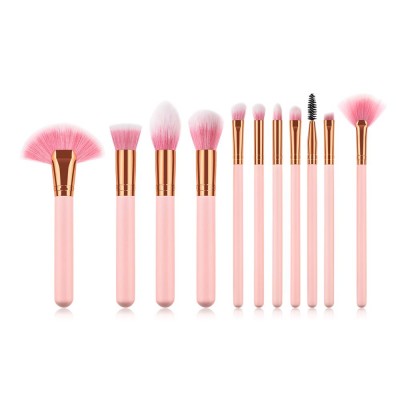 2020 wholesale cheap high quality brochas de maquillaje profesional 11pcs pink makeup brushes