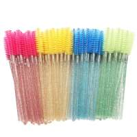 Private label crystal glitter Disposable Eyelash Brush Mascara Wands Applicator Crystal Grafting Eyelash Brush