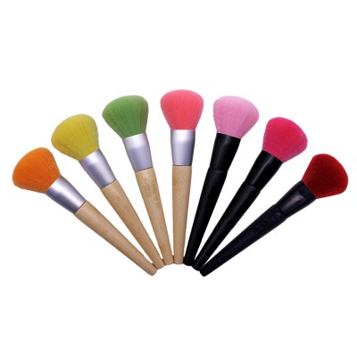 Personalized professional colorful wooden makeup luxe soft touch make up powder cosmetic brushes