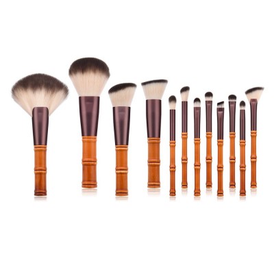 2020 hot sale high quality makeup brush , cheap wholesale custom 12pcs bamboo makeup brushes