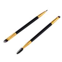 Hot sale Double Head Black Gold Eyelash Eyebrow Brush/ Eyeliner Concealer Brush, 1 pcs