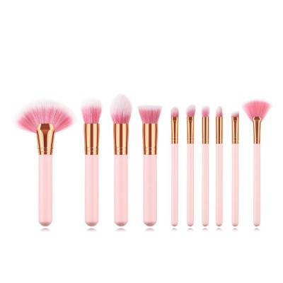 Best Selling Makeup Brush Manufacturers High-End Profesional Private Label 10Pcs pink Cosmetic Brushes Makeup Set