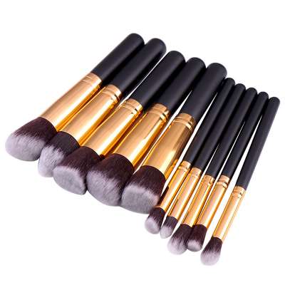 wholesale docolor 10 pieces custom quality makeup brushes gold black