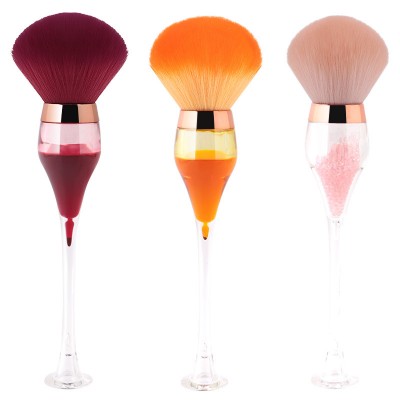 Buy Again cheap wholesale high quality custom logo red wine glass shape makeup brushes